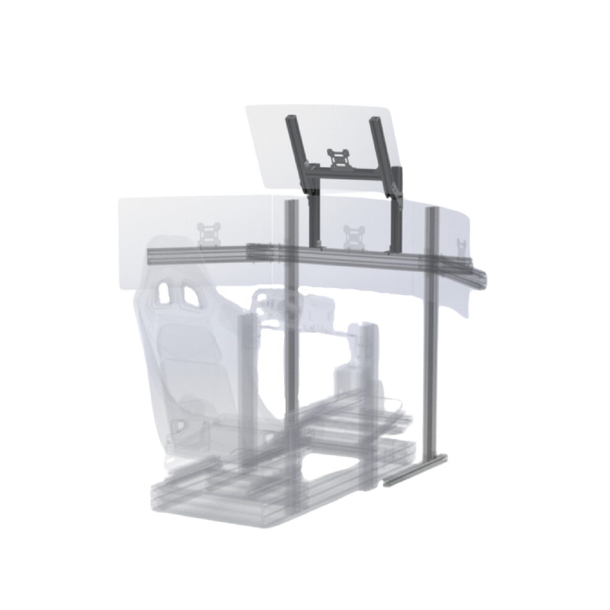 Wolf Racing Overhead Monitor Mount - preview met Wolf Racing sim rig